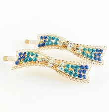 USA Quality Bobby Pin Rhinestone Crystal Hair Clip Hairpin Wedding BLUE B8