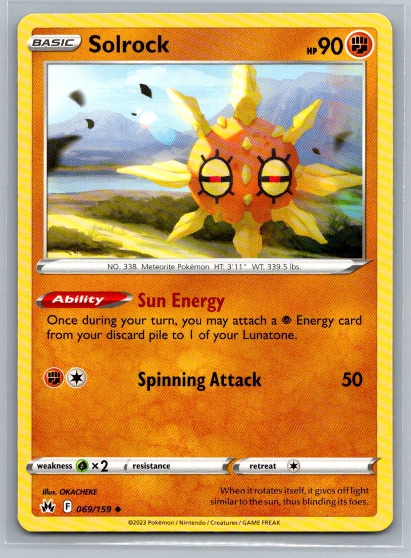 Solrock 69/159 Crown Zenith Uncommon Pokémon TCG 2023