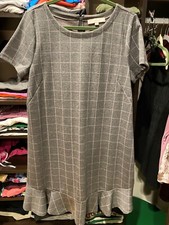 Ann Taylor LOFT a-line windowpane dress size 14