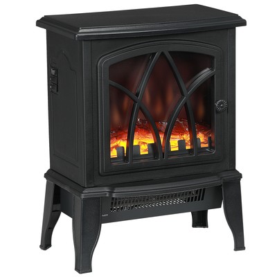HOMCOM Electric Fireplace Stove,18'' Freestanding Fireplace Heater
