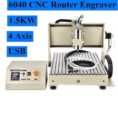 4 Axis CNC 6040T Router Engraver VFD Milling Engraving Machine 1500W +Controller
