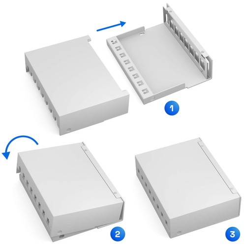 Patchpanel für Keystone Module 4 | 6 | 8 | 12 | 16-Port grau/schwarz Aufputz - Afbeelding 26 van 95