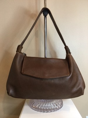 Marco Buggiani Handbag Purse Brown Genuine Leather Distressed Made In