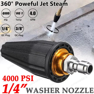 #ad 1 4quot; High Pressure Washer Rotating Turbo Nozzle Spray Tip 4.0 GPM 4000PSI Quick $10.78