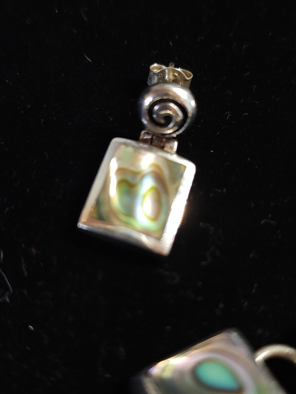 Sterling Silver Abalone Shell Square Links Bracel… - image 5