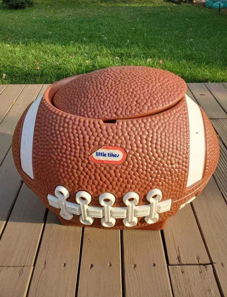 Oversized Little Tikes Football vintage plastic toy box cooler man cave bin  storage 1970