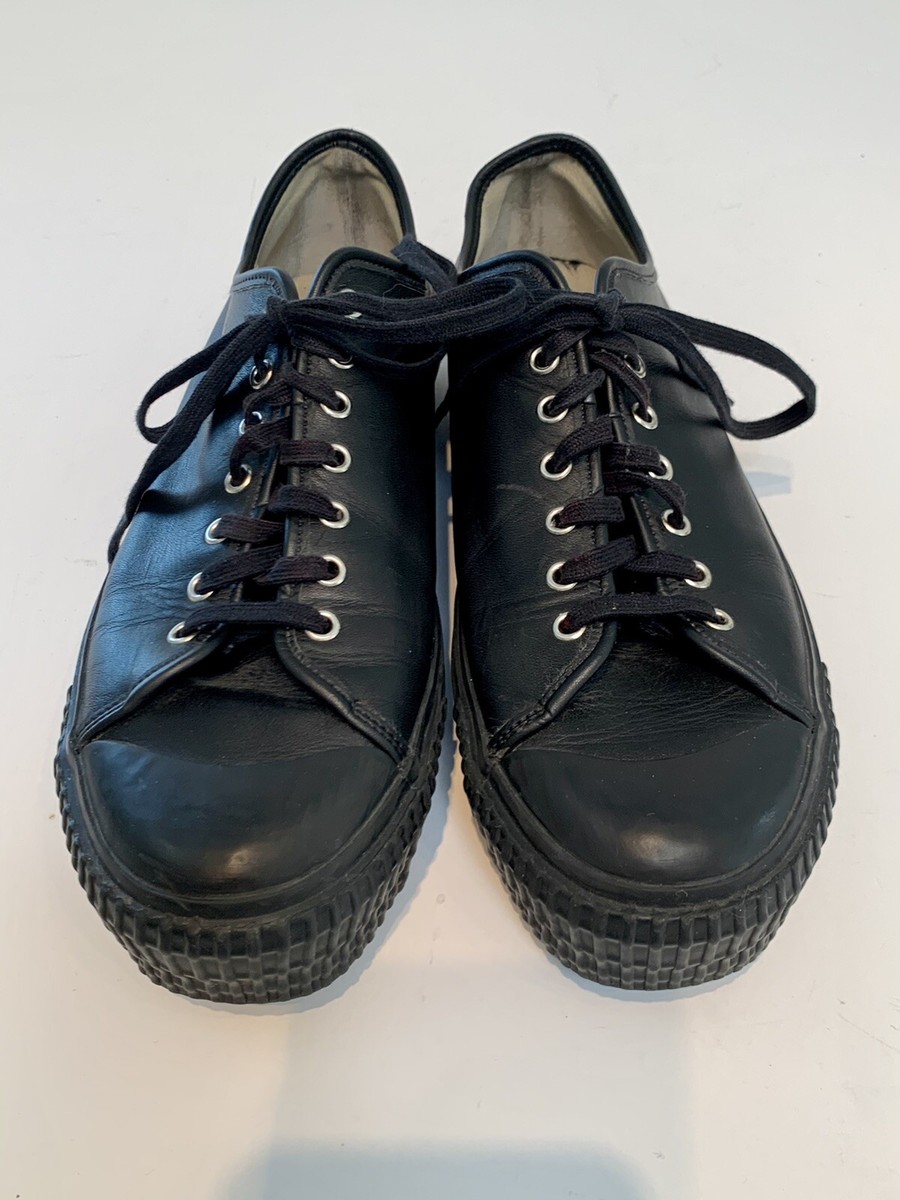 スニーカー COMME DES GARCONS Women Sneakers AZK129 BLACK Black COMME DES GARCONS Black Leather sz 26/US 11 Platform