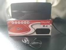 Music M-4 Ultra Compact Design Wireless Black Dual Bluetooth Stereo Speaker New