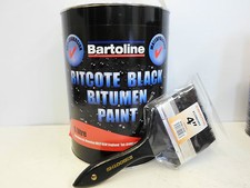 5 L Bartoline Bitcote Black Waterproofing Bitumen Paint  5L Litre - 1 x 4" Brush