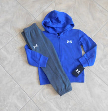 NWT 2pc Under Armour Blue Gray Hooded Sweatshirt  Joggers Set sz 6