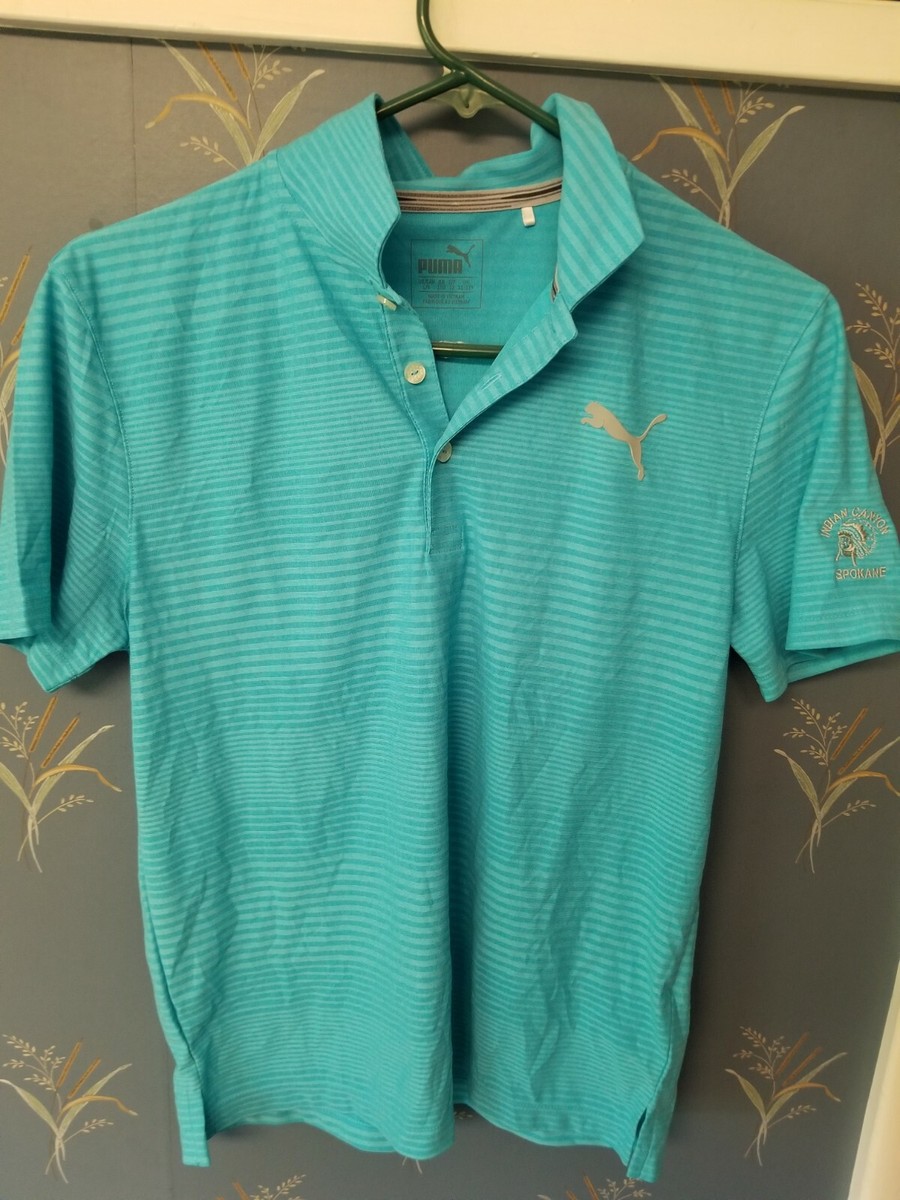 Puma Boy's Junior's Pounce Aston Golf Polo Blue Size Large 576028