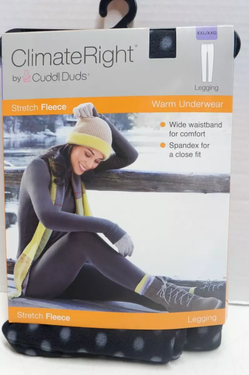 CLIMATE RIGHT BY CUDDLE DUDS XXL LEGGING WARM UNDERWEAR-STRETCH FLEECE