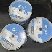 HP-20pk 52x 700 MB / 80 Mins CD-R-20 Pk Spindle Blank CDs Set Of 3 New