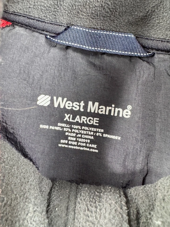 West Marine Jacket Men's XL Red Black Full Zip Fleece Pockets Outdoors - Image 4 of 4
