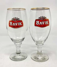 Bavik Gold Rim Stemmed Beer Glass- Set of 2