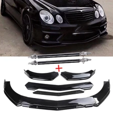For Benz EClass E250 E350 Front Bumper Cover Lip Spoiler Splitter Gloss Black