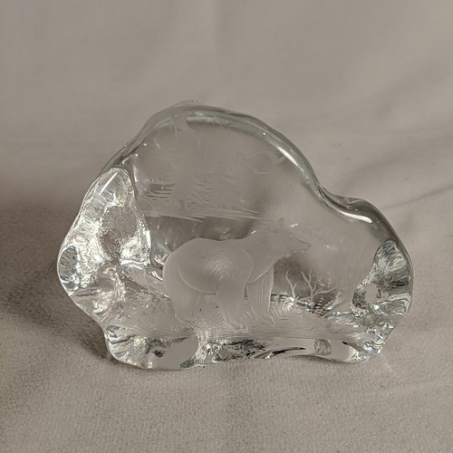 Aida Jaroslav Vydra Hand Engraved Crystal Bear 98 Clear Brown Polar RARE etched - Picture 6 of 15