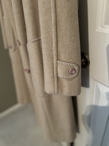 Vintage Womens FORECASTER OF BOSTON neutral Camel long winter wool coat Sz 9/10 - Picture 2 of 9