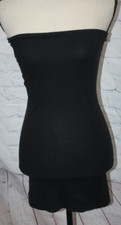 Women's Black Ribbed Strapless Mini Tube Dress Size XS