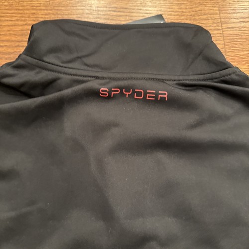 NWT Spyder Mens Large Full Zip Black Lightweight Jacket Track SPSGD073 - Picture 3 of 4