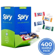 400/Pack Spry Chewing Gum, Sugar Free Xylitol Gum Individually-Wrapped Assorted