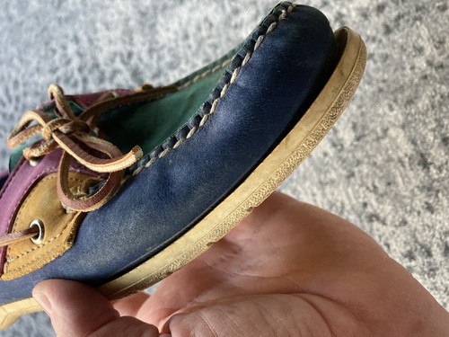 Zapatos de barco Sebago Rossisland para hombre 9,5 M azul marino verde azulado magenta mostaza cubierta - Imagen 11 de 24