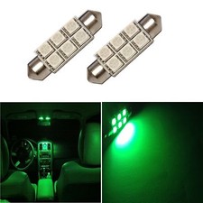 2 Super Green 42mm 578 Led 211-2 Bulbs Festoon 5050 Dome Map Cargo Light 2xe4