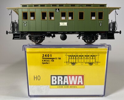 Brawa HO 2401 - 2nd Class Coach B158 - K.W.St.E.  Spoked Wheel Set - Era 1
