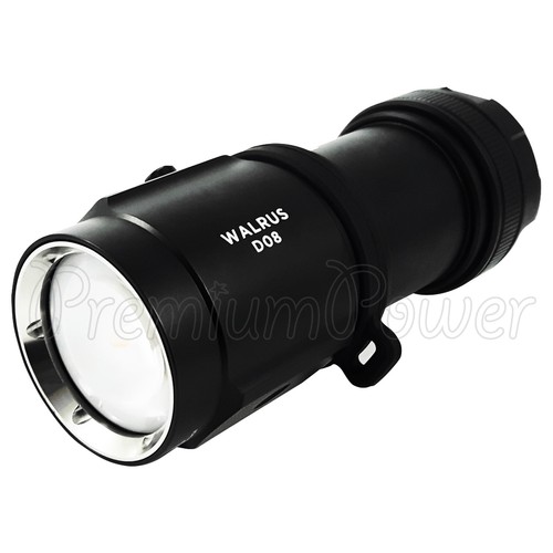 XTAR Walrus D08 Diving Flashlight LED 2000 lumens Photo Torch MC4 Charger Kit - Picture 5 of 9