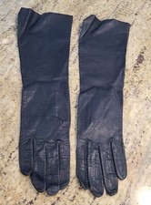 Vintage Womens Size S 6.5 Gray Soft Leather 14" Long Formal Gloves Belgium