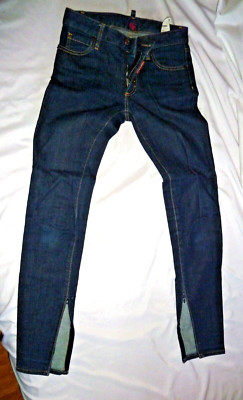 DSQUARED2 DENIM DESTROYED BLAUE STYLISHE JEANS STRETCH COTTON GR34 SKINNY