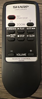 SHARP VIEWCAM CAMCORDER REMOTE CONTROL G0074TA VL-H870 VL-H875U VL-H860U Tested