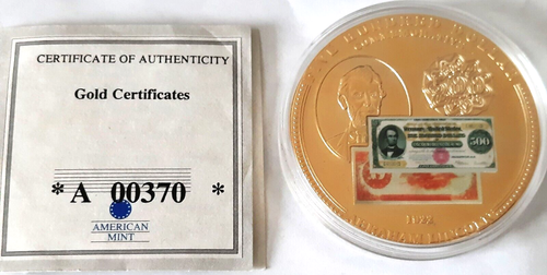 1922 $500 Lincoln Gold Certificate Commemorative 2009 Coin w COA - Picture 5 of 6