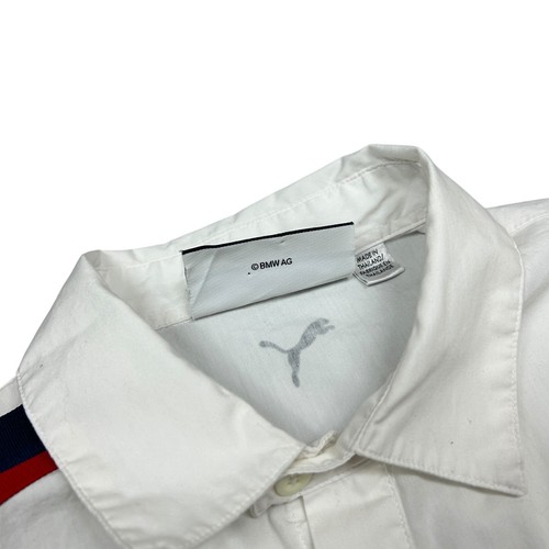 BMW Sauber F1 Team Puma White Short Sleeve Shirt Cotton Button Size M - Picture 8 of 8