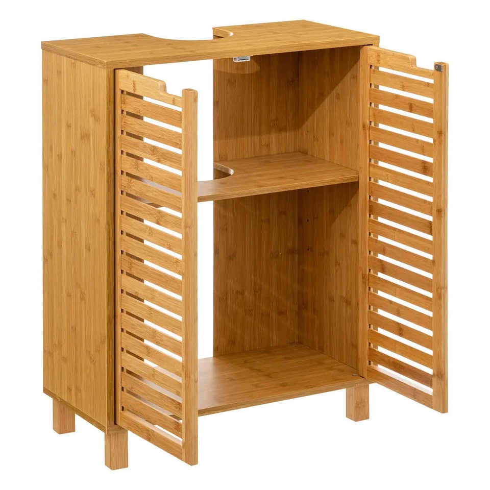 Mueble bajo lavabo de bambú SICELA, 60 x 28 x 80 cm - Imagen 2 de 4