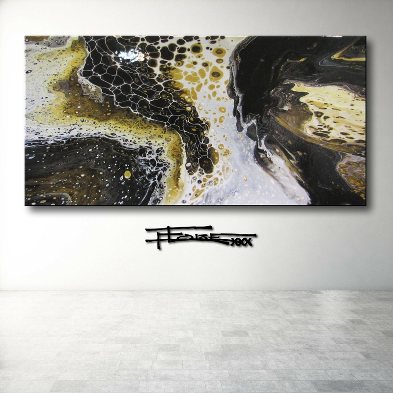 Abstract Painting Modern Canvas Wall Art Large Resin Coated Framed US ELOISExxx