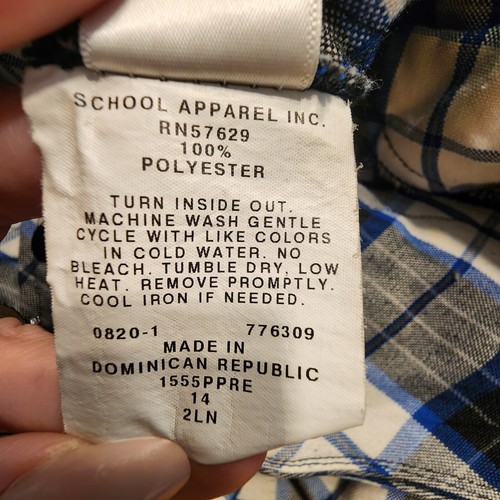 School Girl Uniform Wrap Skirt Blue Plaid Pleat Sz 14 Elastic Back Clueless - Picture 7 of 10