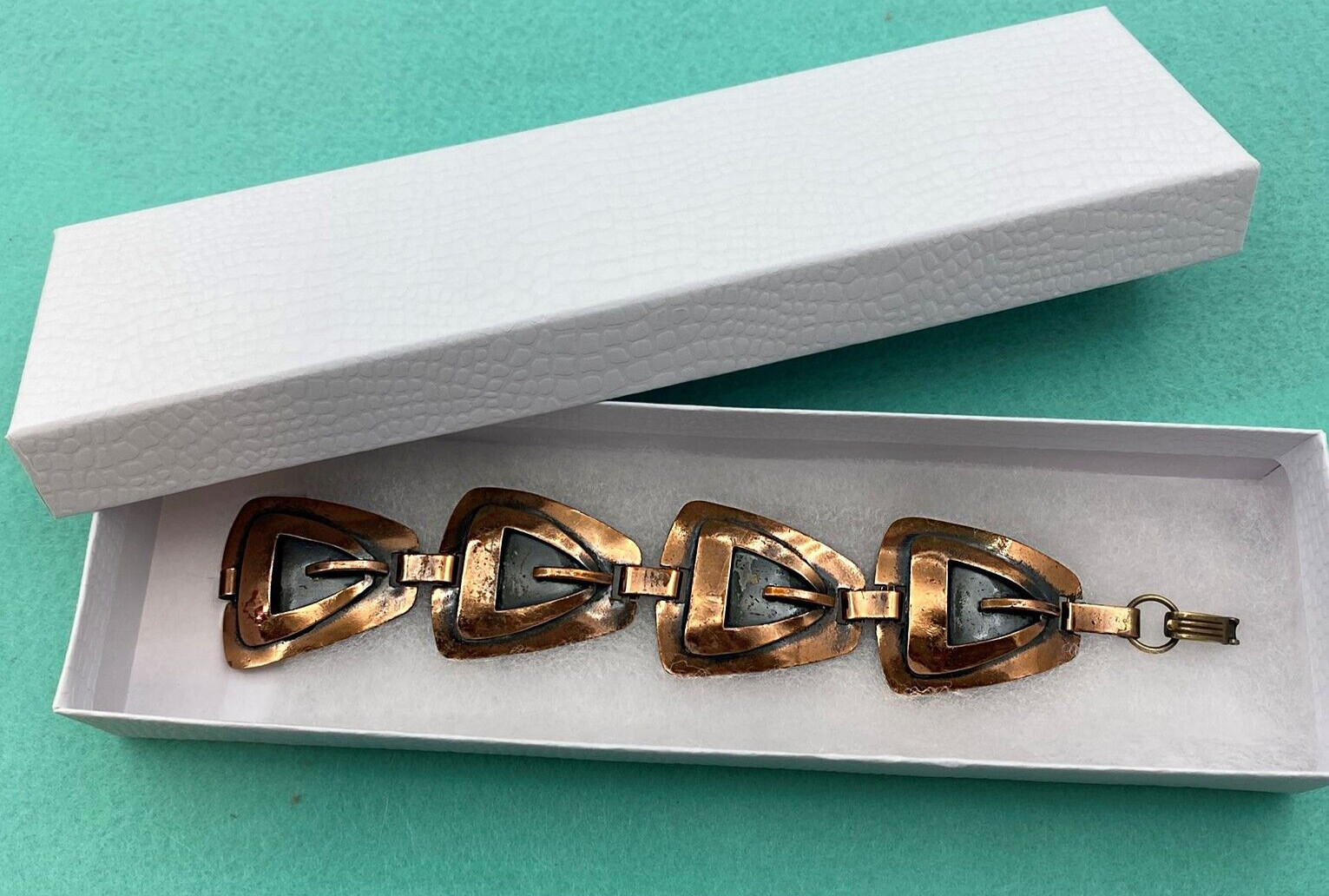 BRACELET Solid COPPER DIMENSIONAL PANELS 7inch 19… - image 2