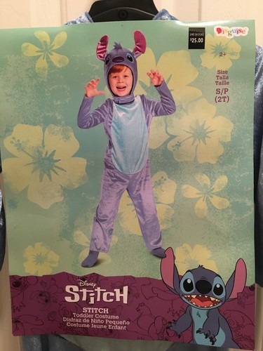 Disney Toddler Stitch Costume Size Small 2T Jumpsuit & Character Hood Soft NWT - Picture 2 of 12