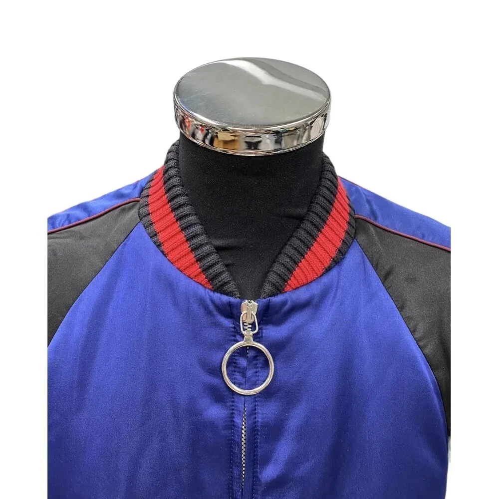 Gucci bomber in raso impreziosito da teschio di cristallo IT 40