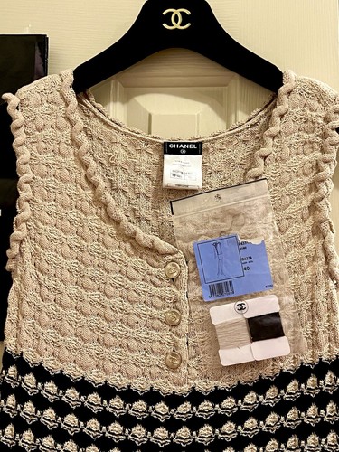 3K New Chanel 2012 Barbie Logo Knit Mini Sweater Dress 36 38 40 4 6 8 Top S M - Picture 9 of 24