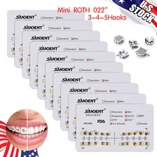 10-200Pack Orthodontic Dental Brackets Braces Mini Roth.022 Slot Hooks 345 #2