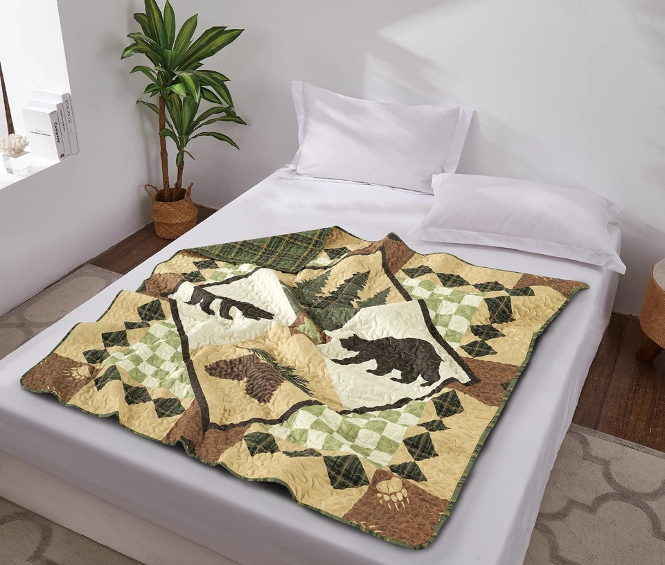 Virah Bella - Four Point Lodge - Lightweight Quilted Throw Blanket 50"x60" - Image 2 of 4