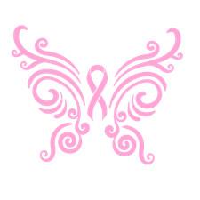 Breast Cancer Ribbon Butterfly vinyl sticker decal, phone car truck laptop..