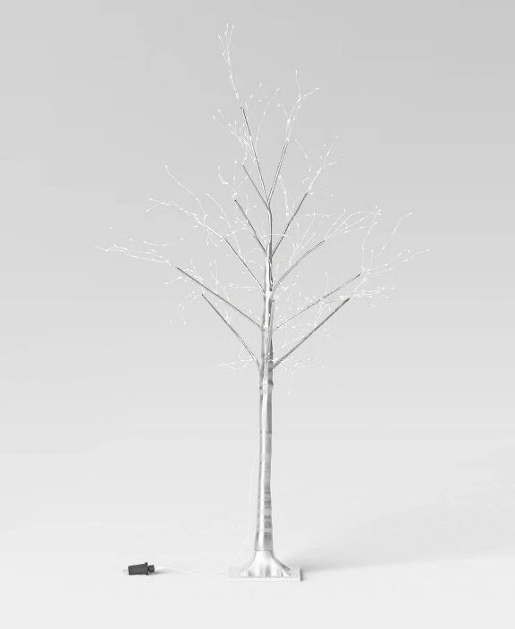 Wondershop 48” Silver Twig Tree Pure White Light Christmas Decoration - Image 2 of 4