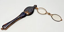Antique Art Nouveau  Lorgnette Opera Glasses Folding Spectacles Faux Tortoise