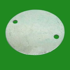 2x Galvanised Metal Circular Box Lids Electrical Conduit Cover Plate Twin Hole