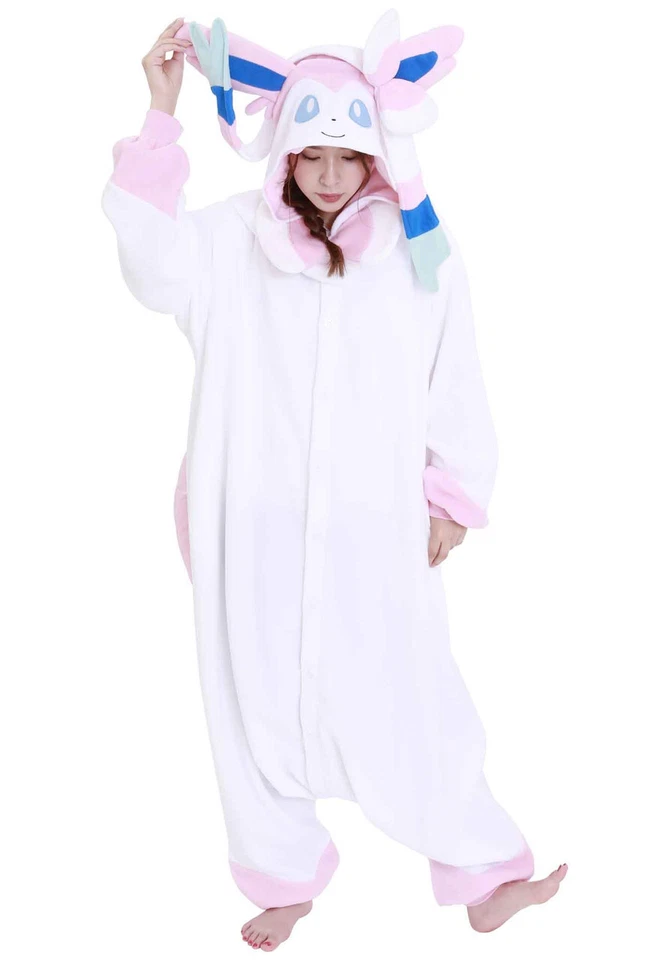 Fantasia de Halloween SAZAC Sylveon Pokemon Kigurumi - Infantil M+ e XL dos EUA - Imagem 3 de 4