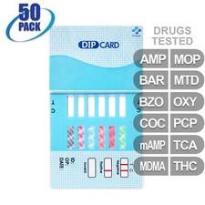 NEW Mintegrity Drug Test 12-Panel Dip Card Urine Home Kit 50-Pack MI-WDOA-7125