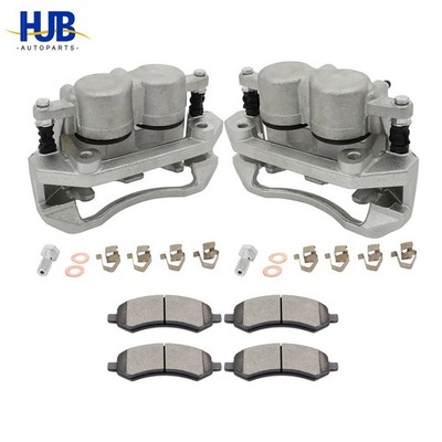 2x Front Brake Calipers 4x Ceramic Pads For Dodge Ram 1500 Chrysler Aspen 07-09